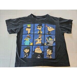 Phineas And Ferb Across The Second Dimension T Shirt Approx Sz 7 / 8